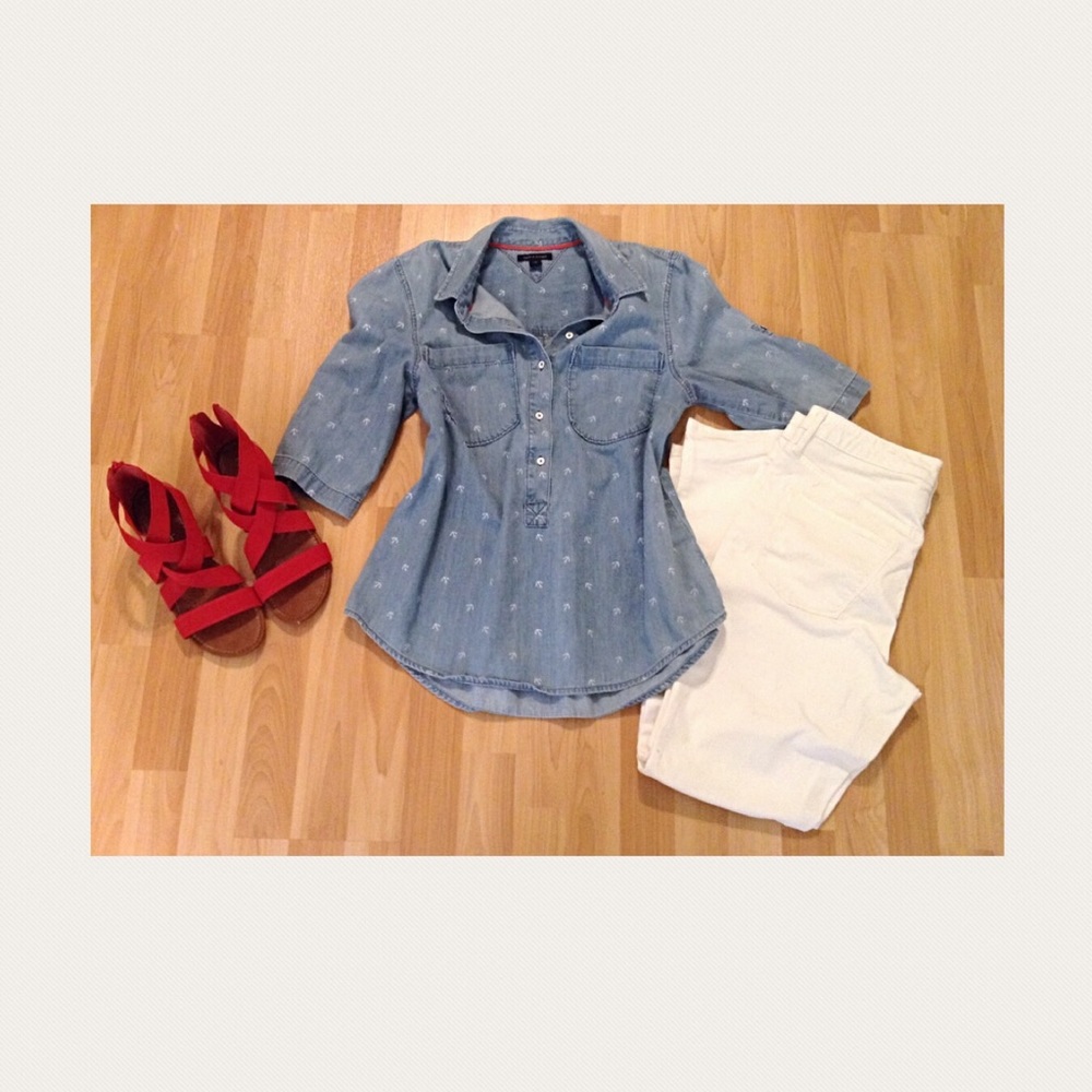 Tommy Hilfiger Medium Wash Denim Anchor Shirt